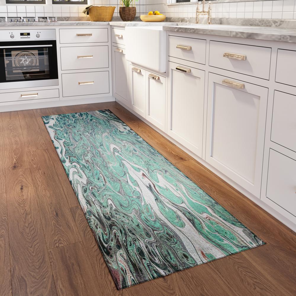 Karina Mint Modern Abstract 2'3" x 7'6" Runner Rug Mint AKC39