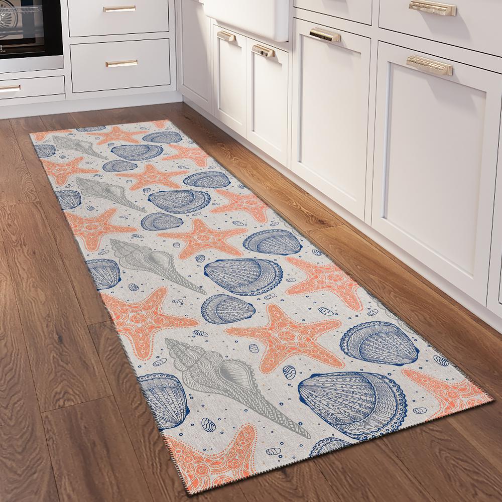 Indoor/Outdoor Surfside ASR34 Peach Washable 2'3" x 7'6" Runner Rug