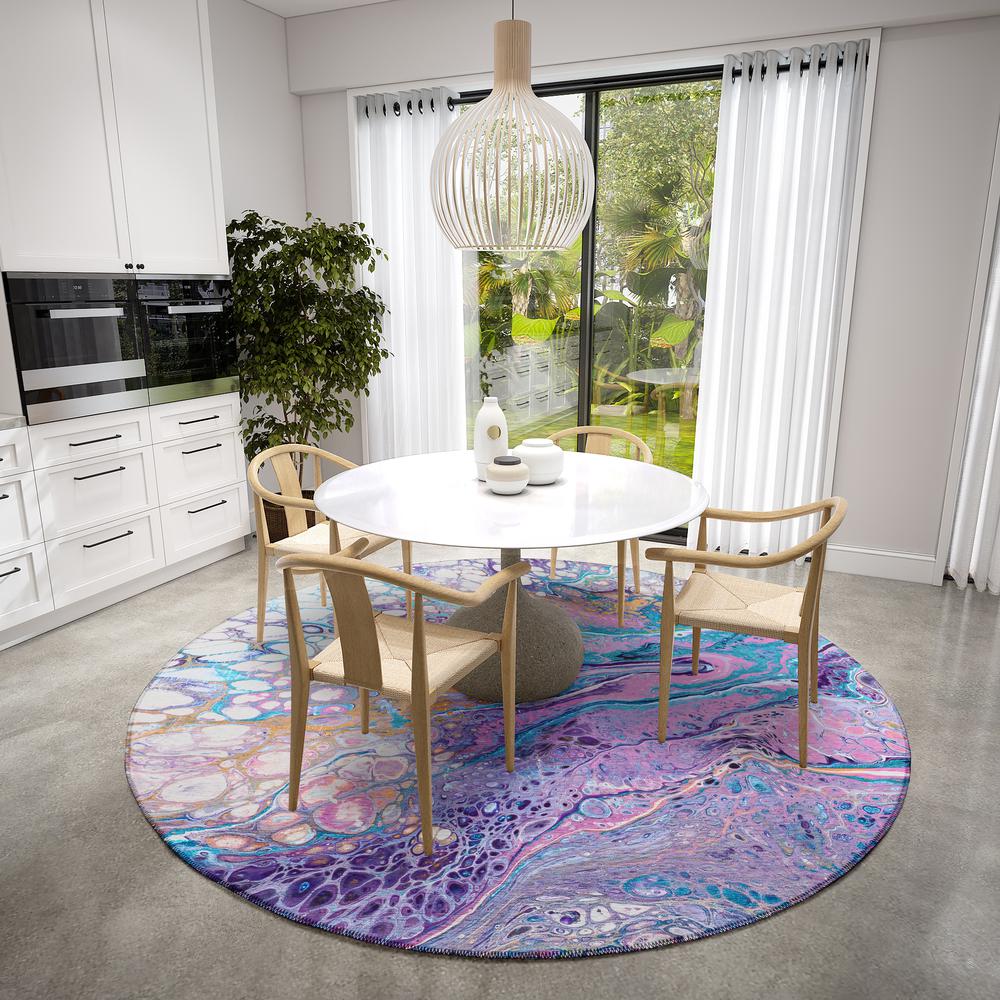 Karina Periwinkle Modern Abstract 8' x 8' Area Rug Periwinkle AKC49