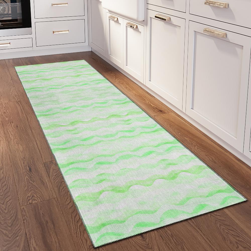 Indoor/Outdoor Surfside ASR46 Green Washable 2'3" x 7'6" Runner Rug