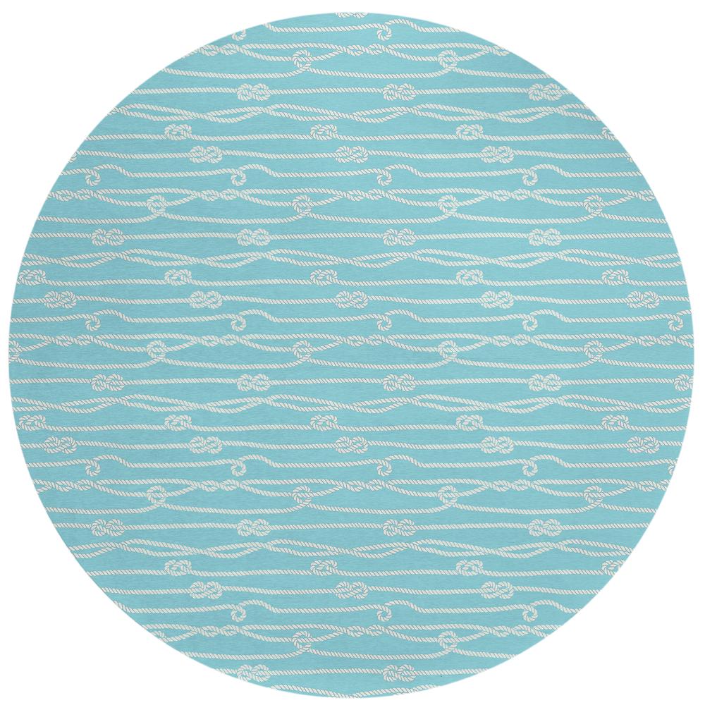 Indoor/Outdoor Harpswell AHP37 Shoreline Washable 8' x 8' Round Rug