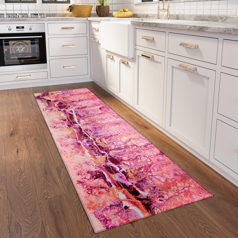 Karina Berry Modern Abstract 2'3" x 7'6" Runner Rug Berry AKC46