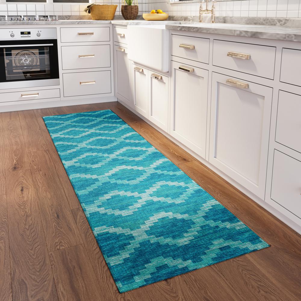 Yuma Turquoise Bohemian Southwest 2'3" x 7'6" Runner Rug Turquoise AYU39
