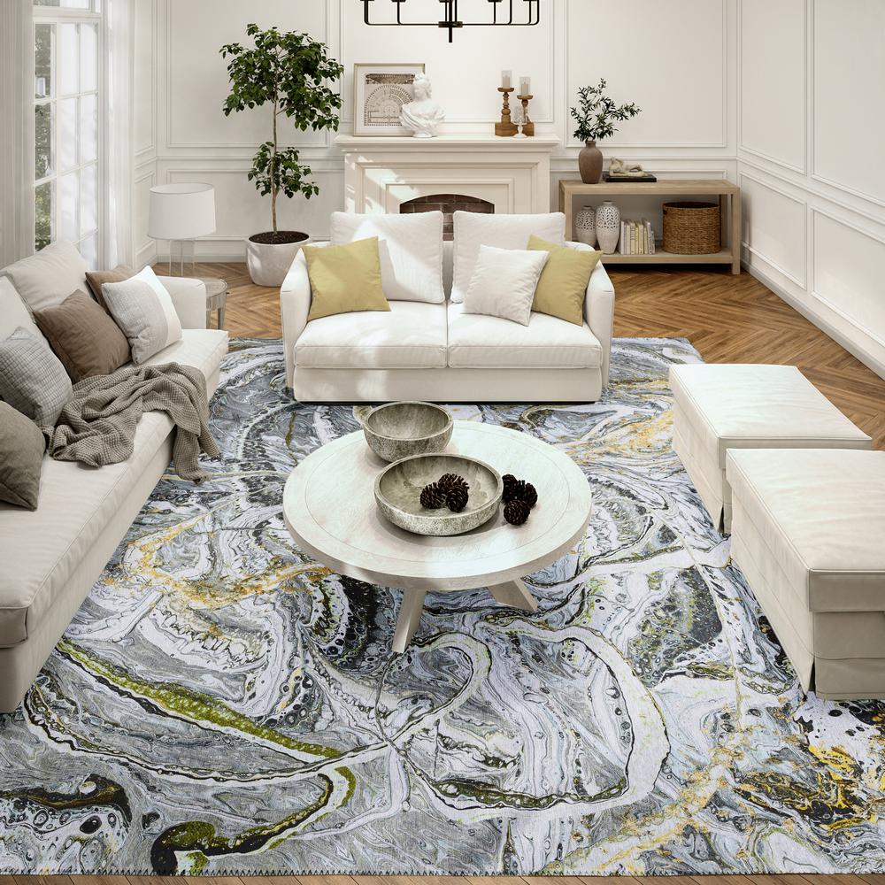 Karina Cyclone Modern Abstract 10' x 14' Area Rug Cyclone AKC42