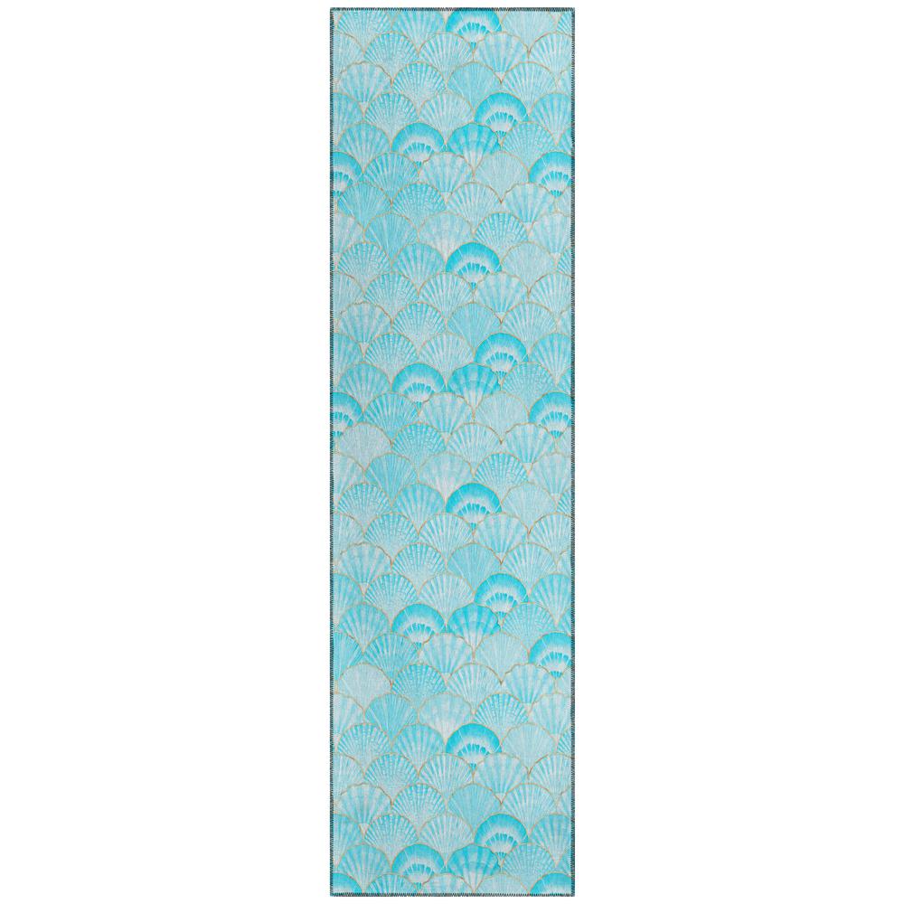 Indoor/Outdoor Surfside ASR32 Aqua Washable 2'3" x 7'6" Runner Rug