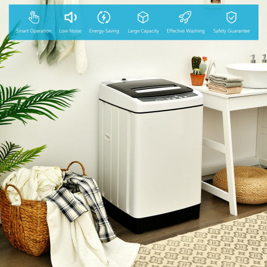 Full-Automatic Washing Machine 1.5 Cubic Feet 11 LBS Washer and Dryer-White