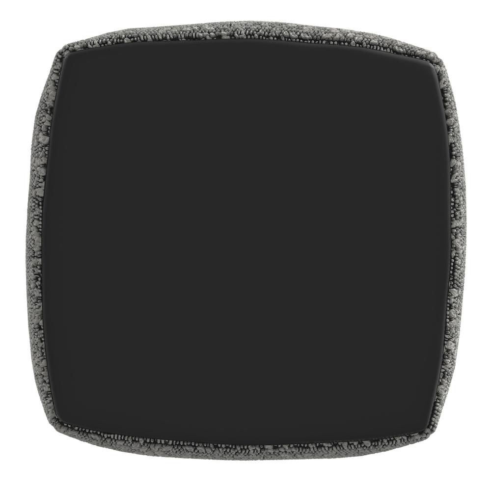 Nahara Boucle Black Woven Square Pouf