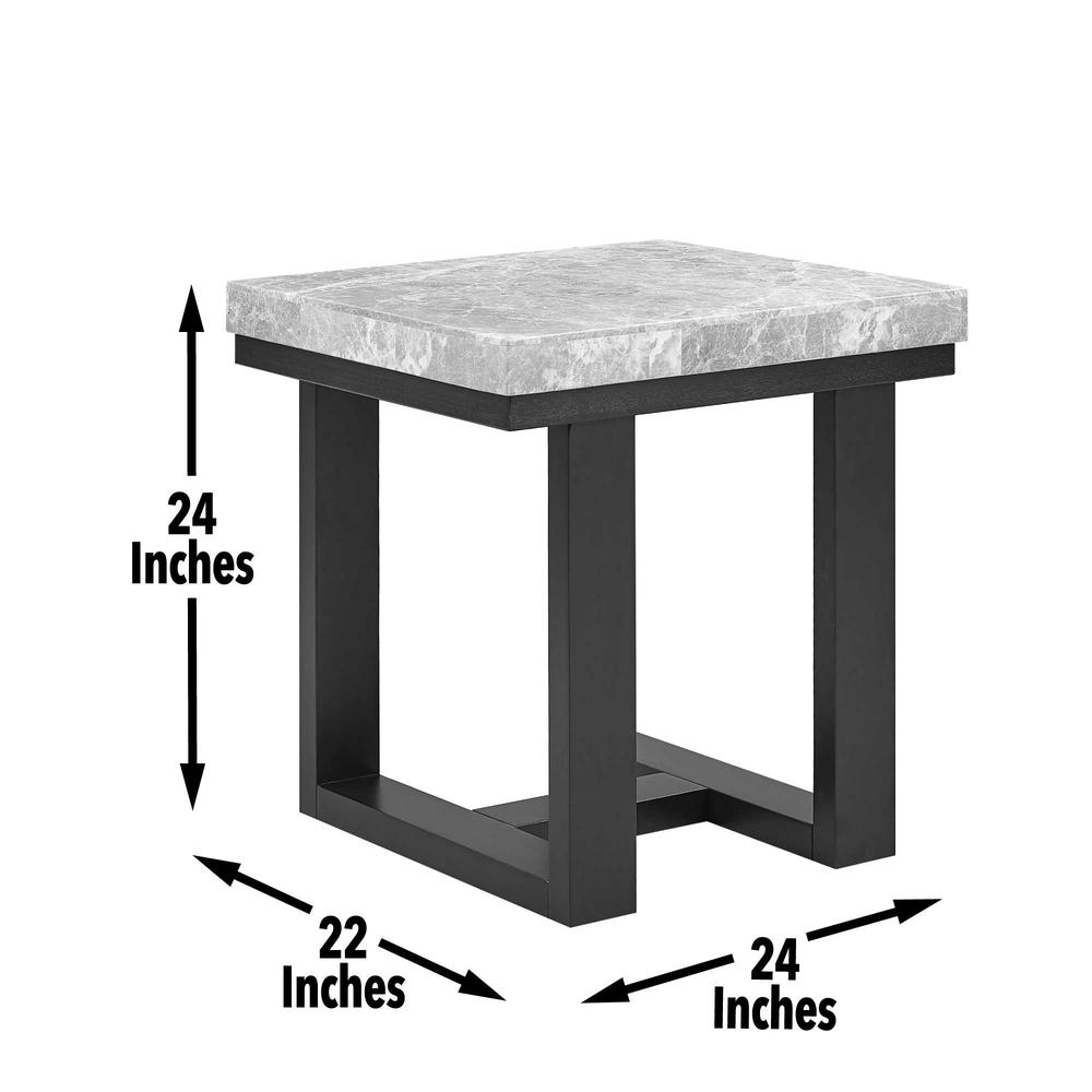 Lucca Gray Marble End Table