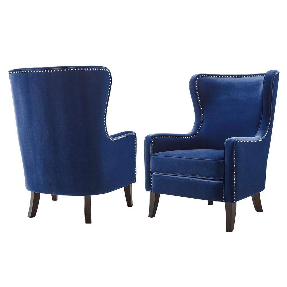 Rosco Velvet Accent Chair - Navy