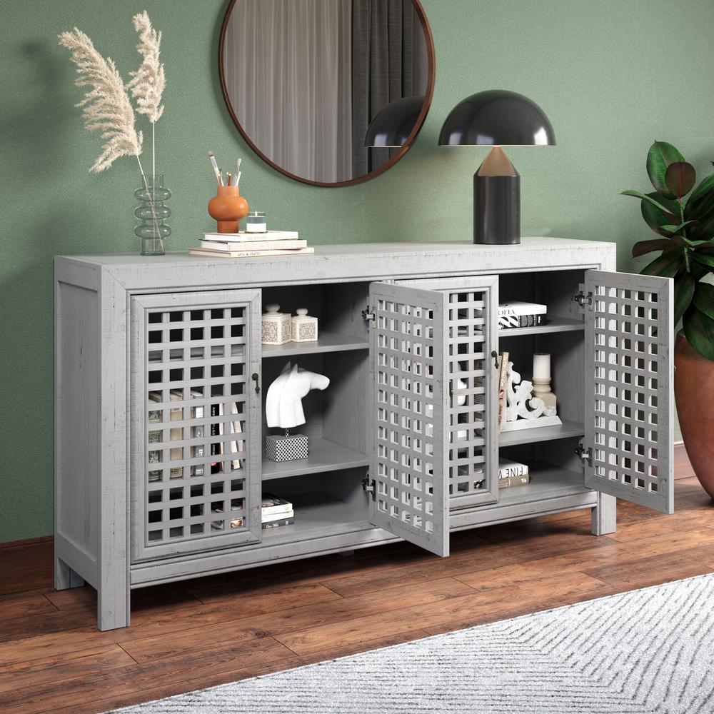 Rio 4 Door Accent Cabinet Grey