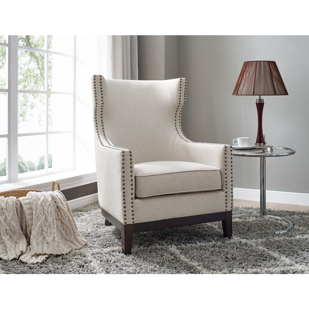 Roswell Linen Accent Chair - Beige
