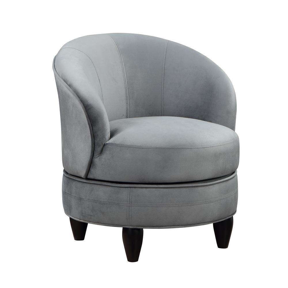 Sophia Swivel Accent Chair Gray Velvet