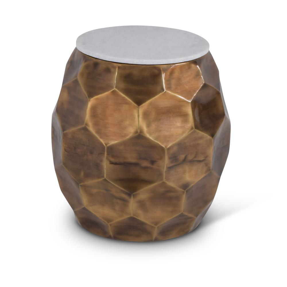 Stomp Round End Table  - Brass