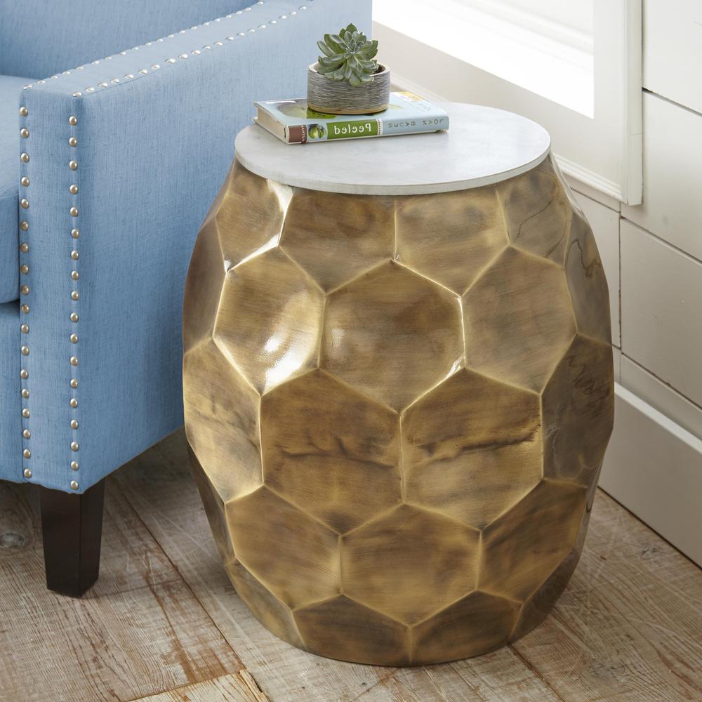 Stomp Round End Table  - Brass