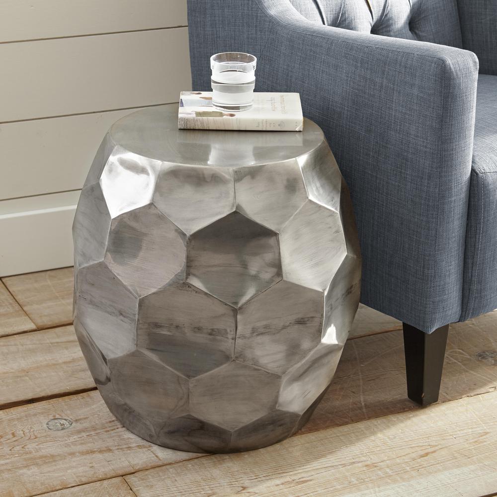 Stomp Round End Table - Nickel