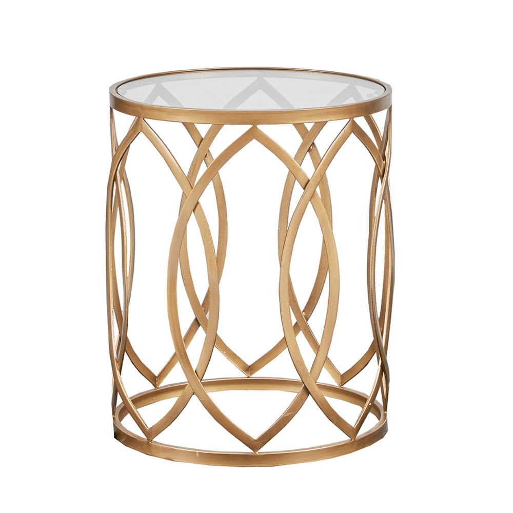 Metal Eyelet Accent Table