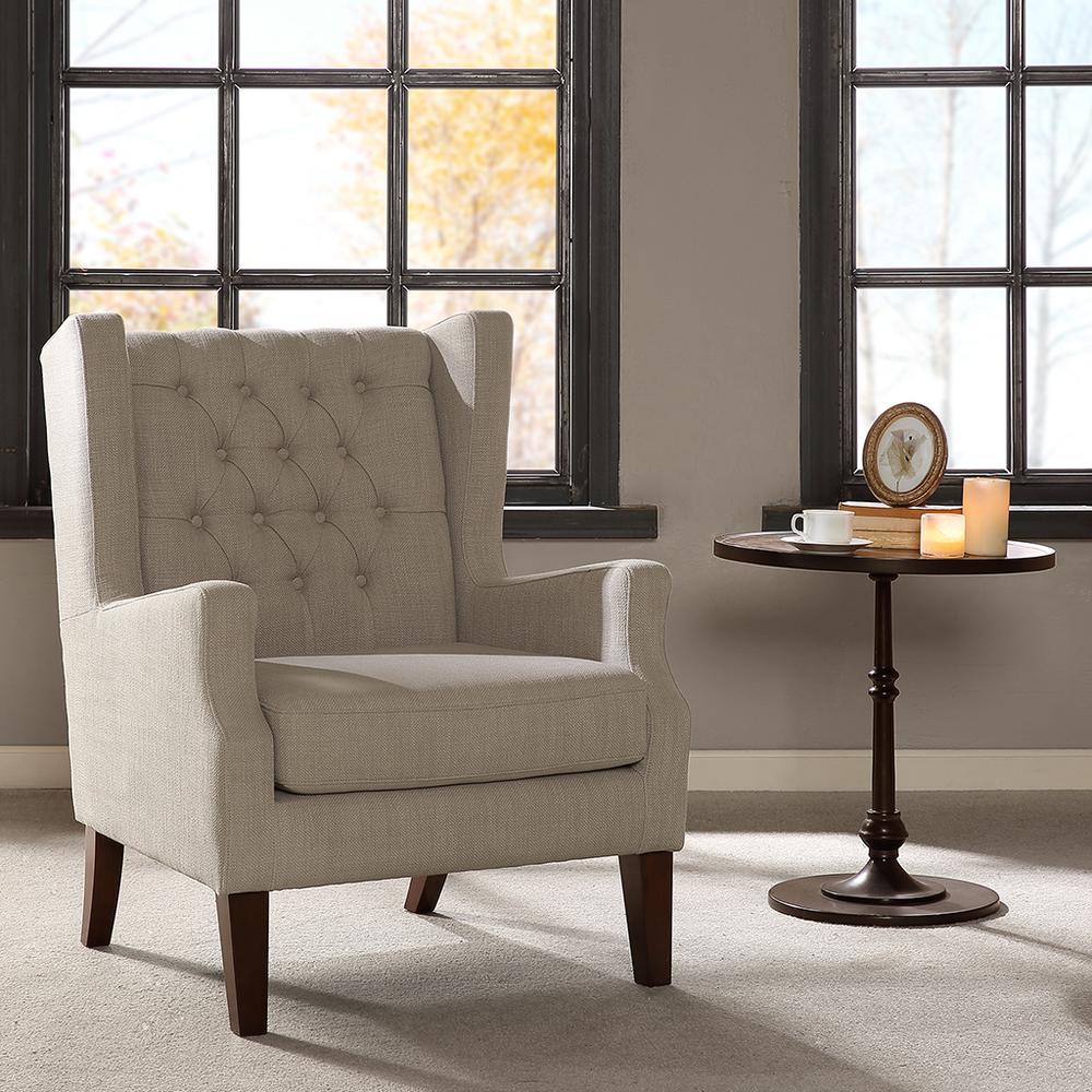 Button Tufted Wing Chair