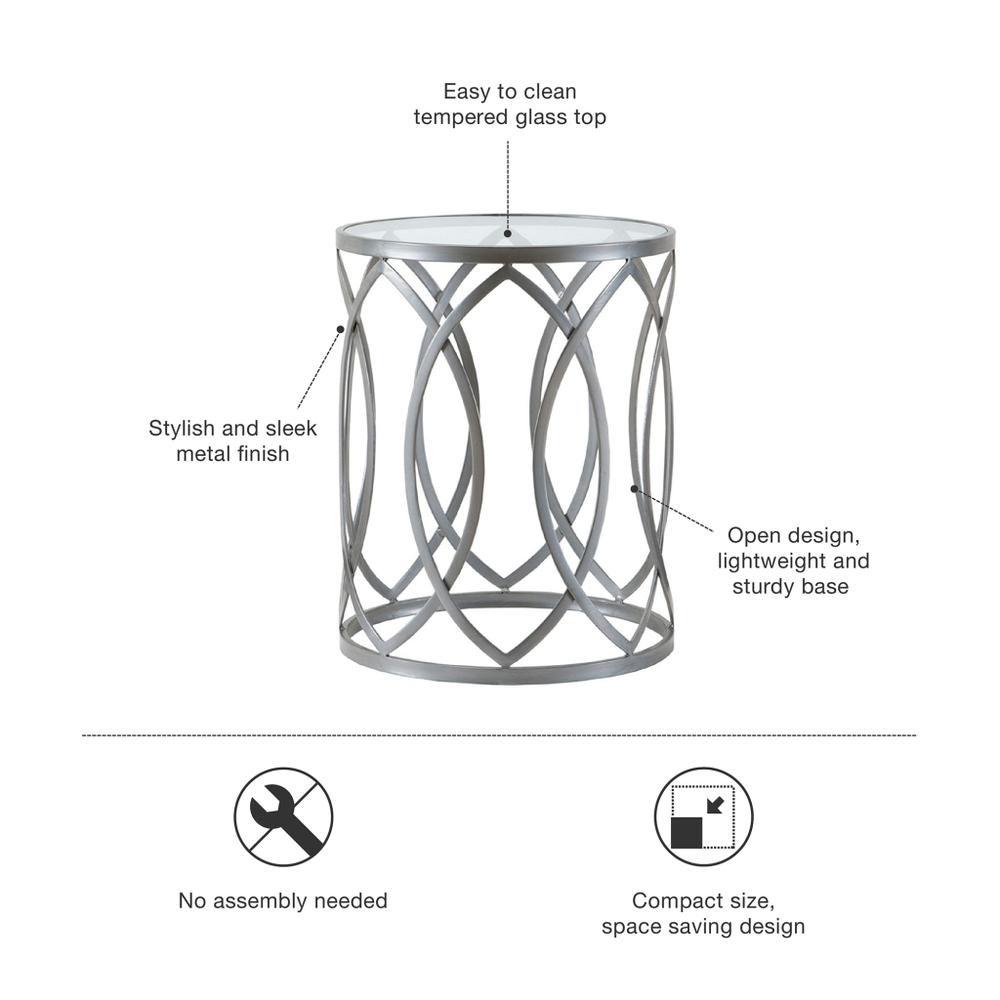 Metal Eyelet Accent Table
