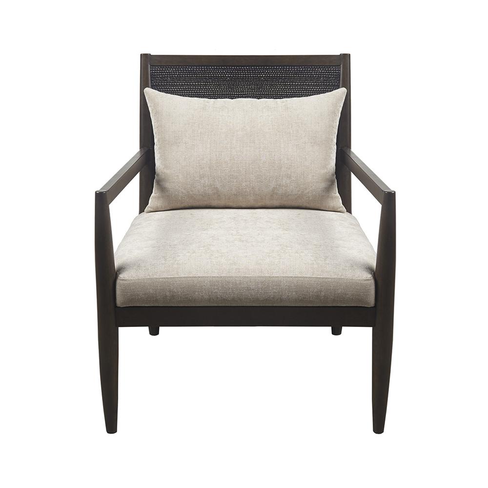 Handcrafted Seagrass Back Armchair with Removable Seat Cushion and Back Pillow