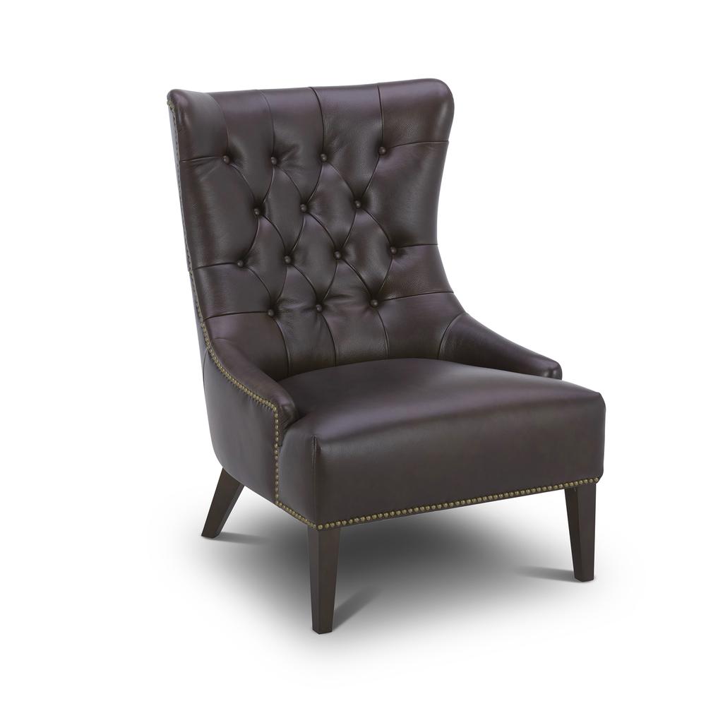 Leather Accent Chair - Brown Eclectic Multi