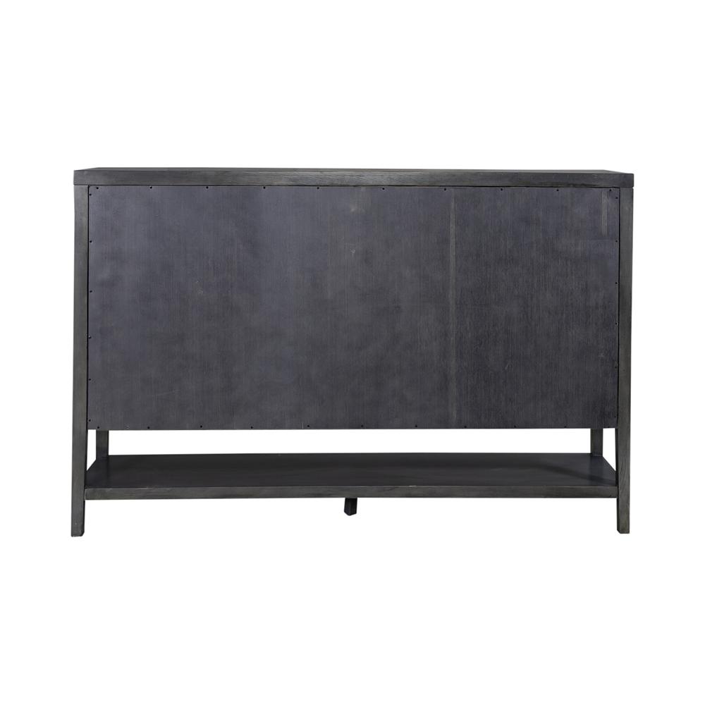 Circle View Four Door Accent Cabinet, W68 x D16 Hx 44, Blue
