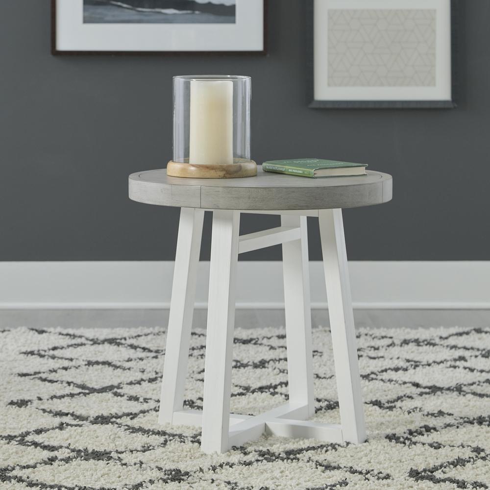 Round End Table Contemporary White