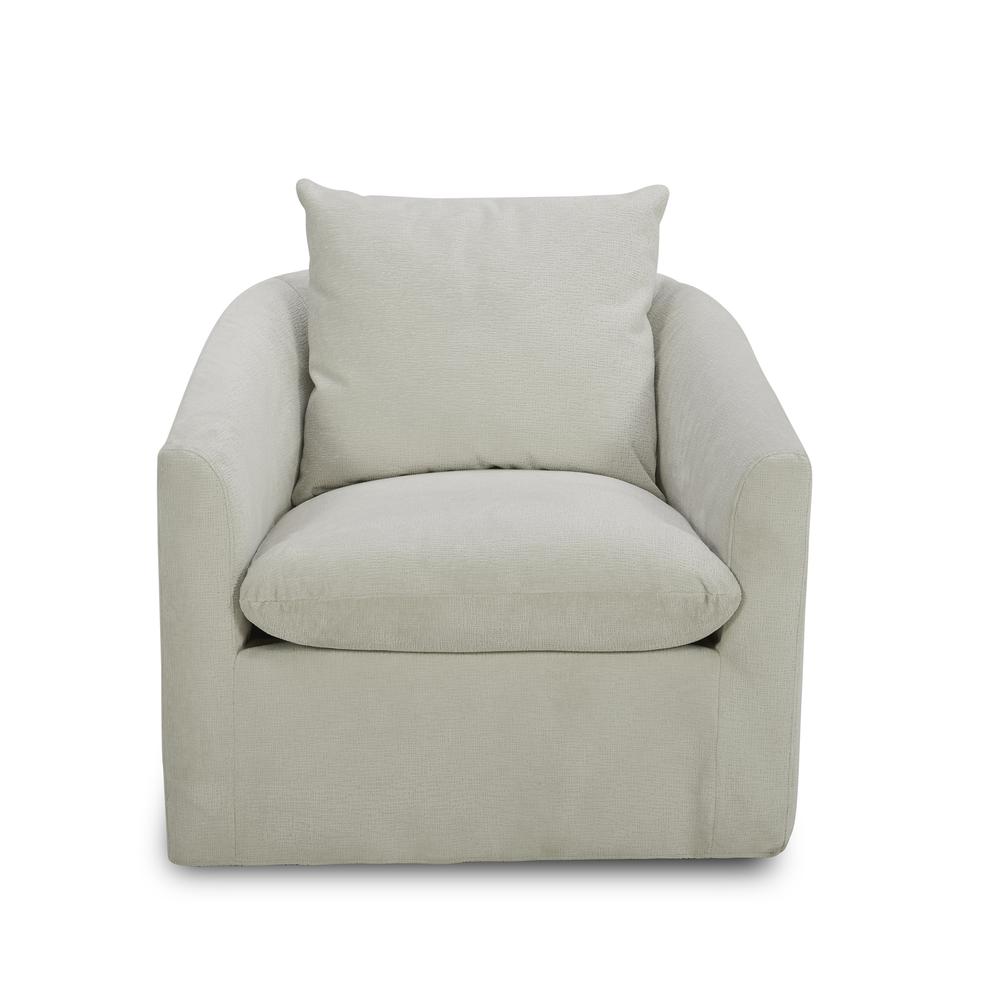 Uph Swivel Accent Chair - Ivory Eclectic White