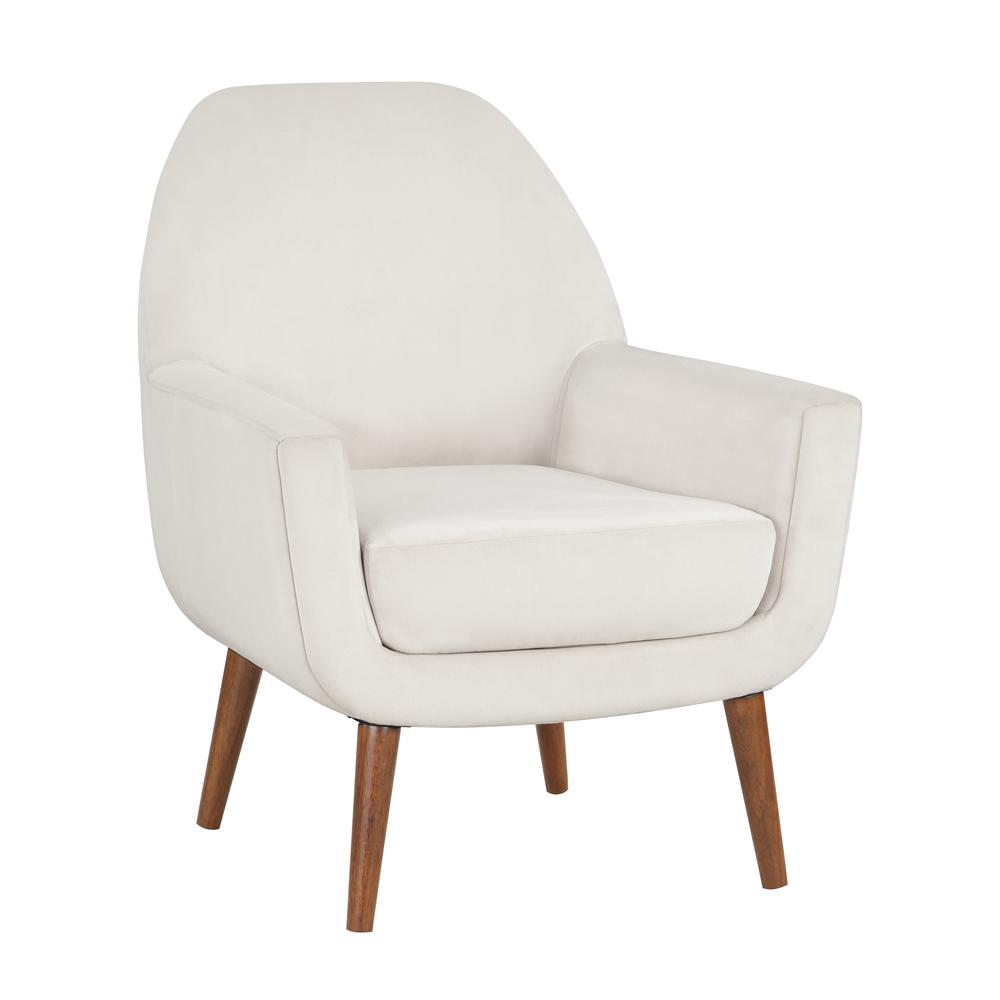 Accera Mid-Century Sea Oat Velvet Arm Chair