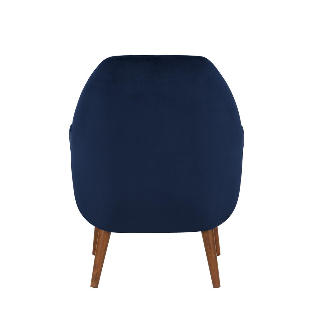 Accera Mid-Century Navy Blue Velvet Arm Chair