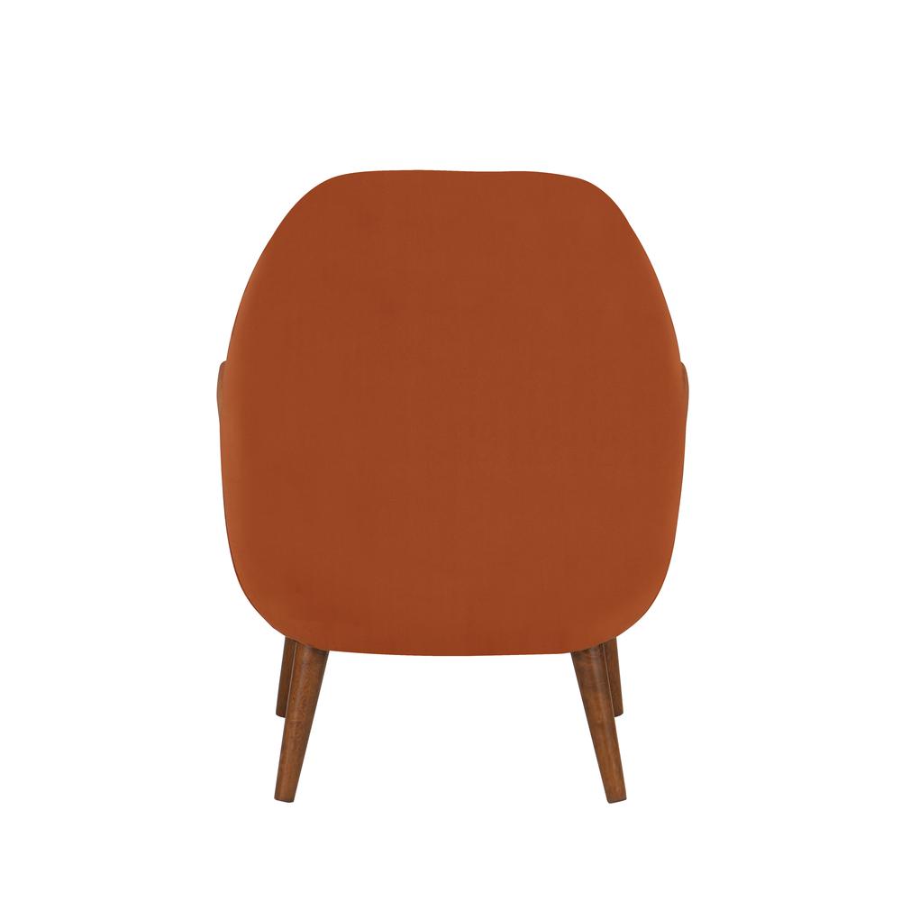 Accera Mid-Century Burnt Orange Velvet Arm Chair