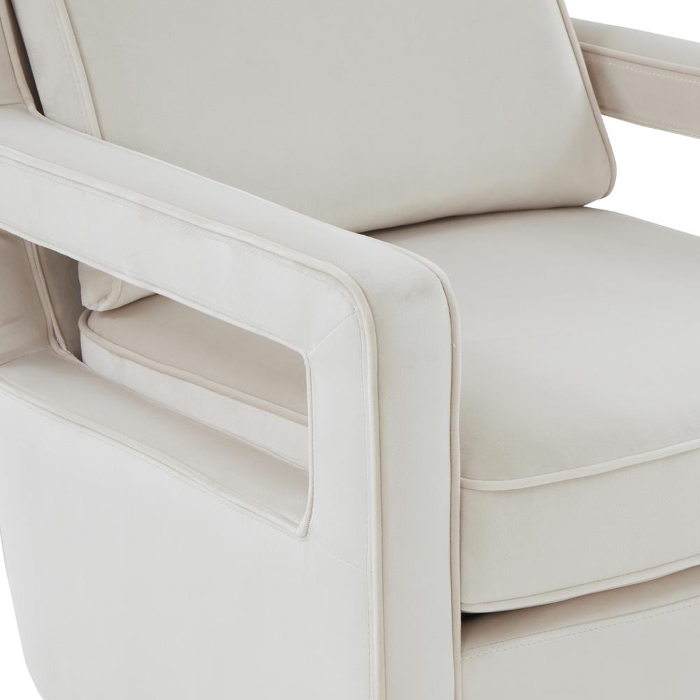 Questa Sea Oat Velvet Accent Arm Chair