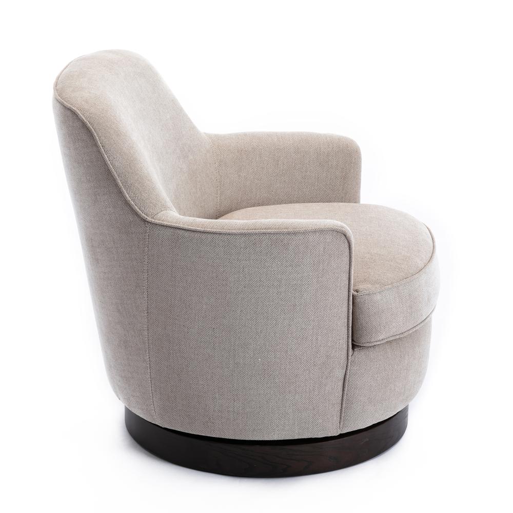 Reese Oatmeal Wood Base Swivel Chair