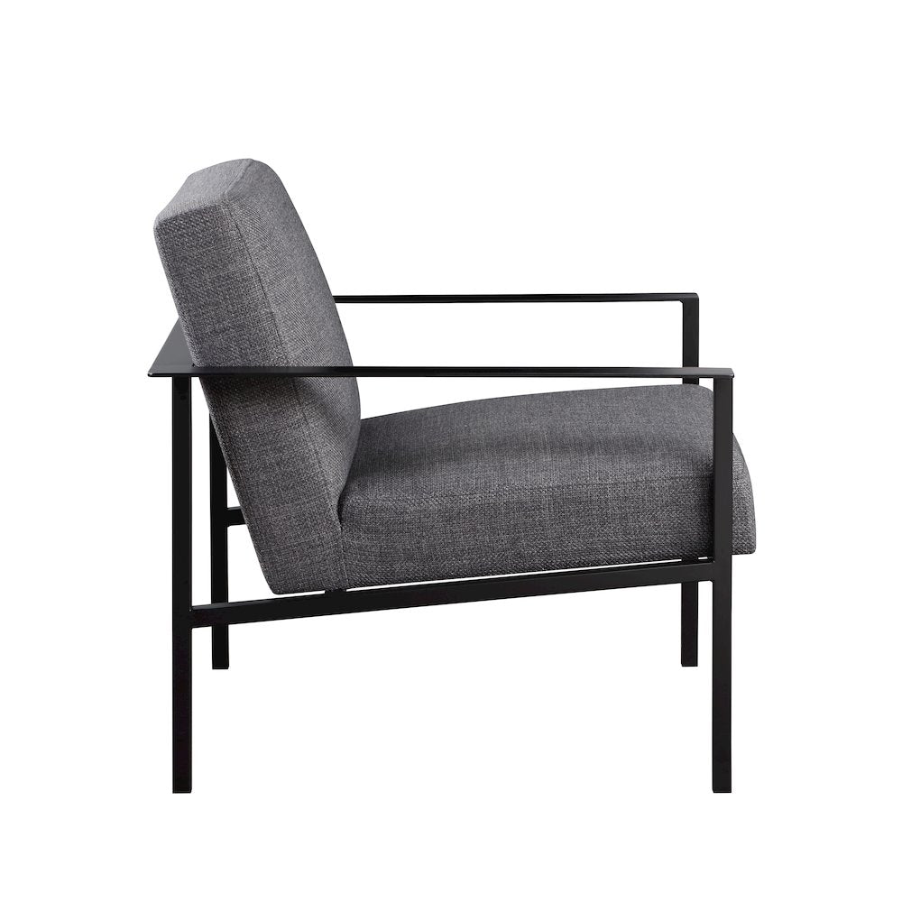 Milano Charcoal Stationary Metal Accent Chair