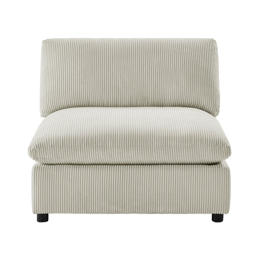 Casella Armless Chair - Beige Corduroy