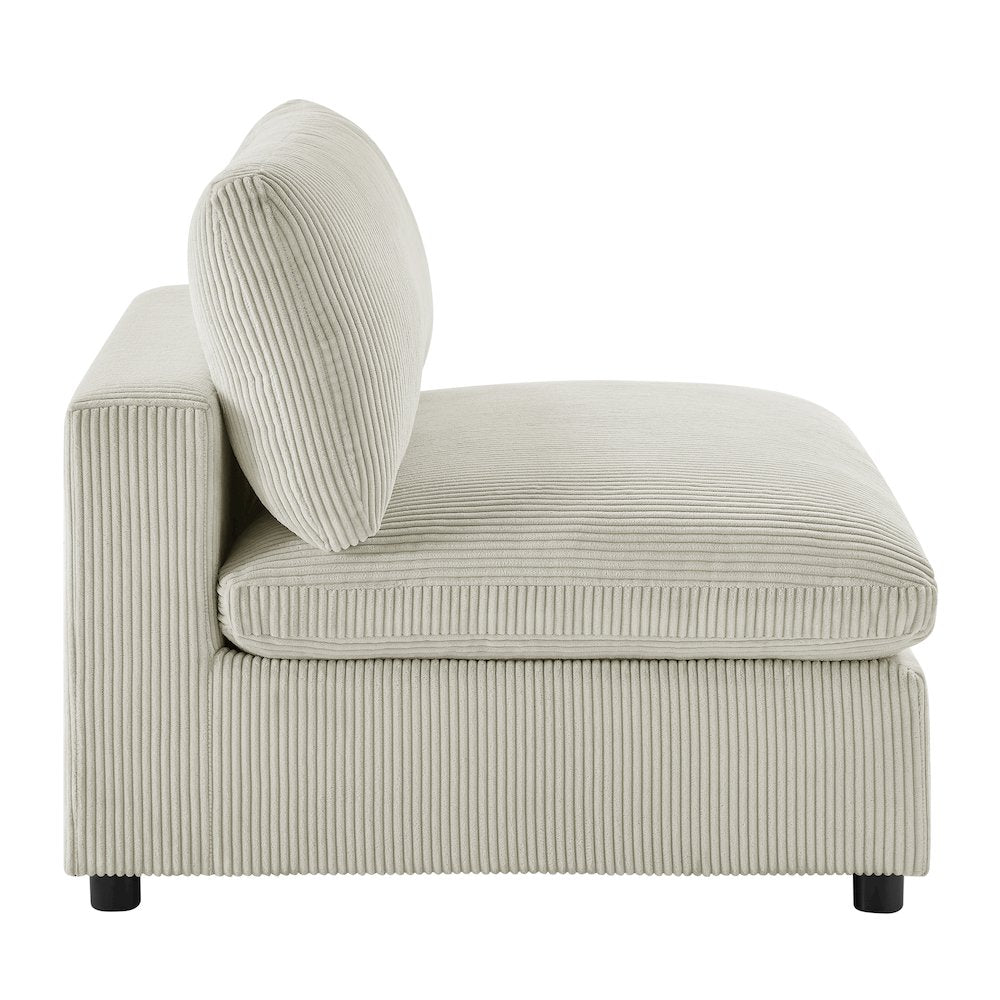 Casella Armless Chair - Beige Corduroy