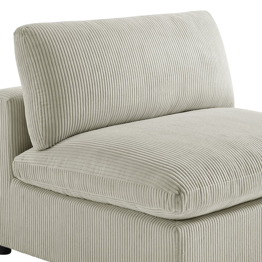 Casella Armless Chair - Beige Corduroy
