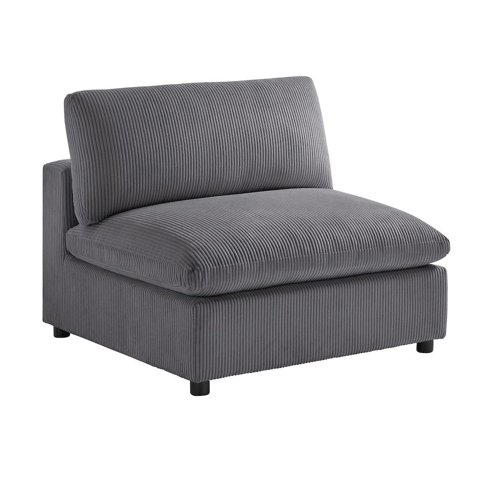 Casella Armless Chair - Charcoal Corduroy