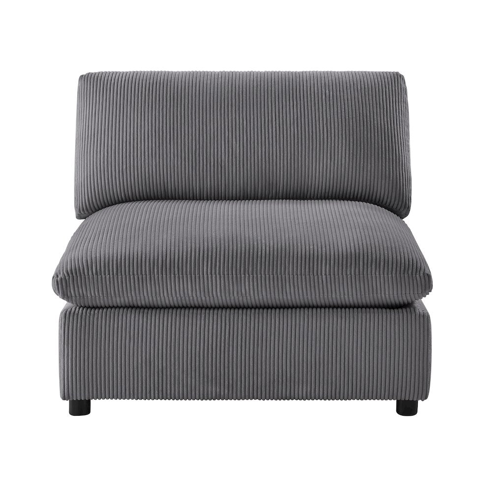 Casella Armless Chair - Charcoal Corduroy