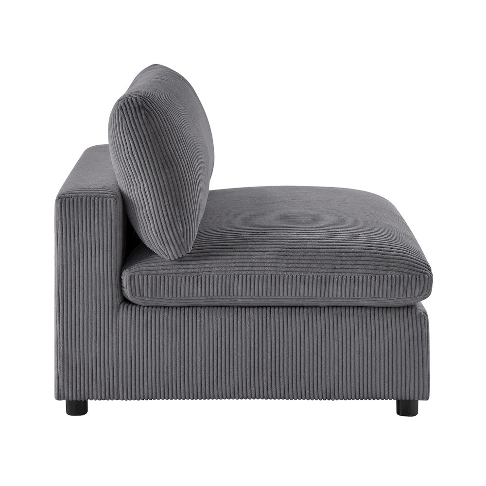 Casella Armless Chair - Charcoal Corduroy