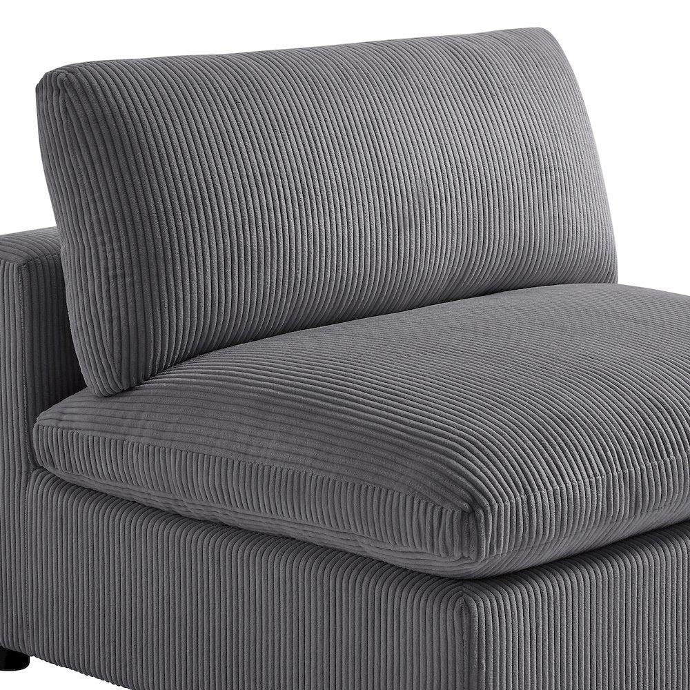 Casella Armless Chair - Charcoal Corduroy