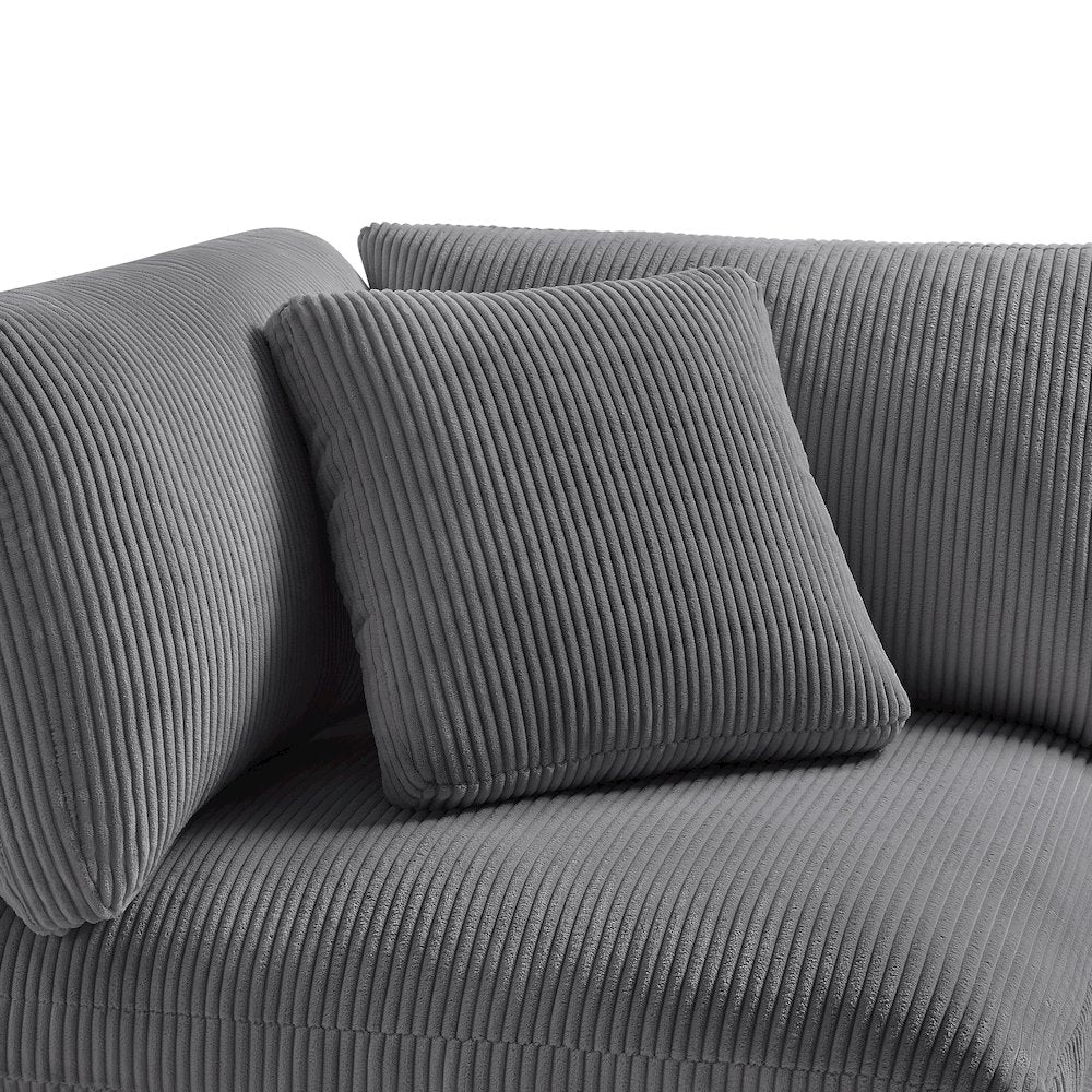 Casella Corner Wedge - Charcoal Corduroy