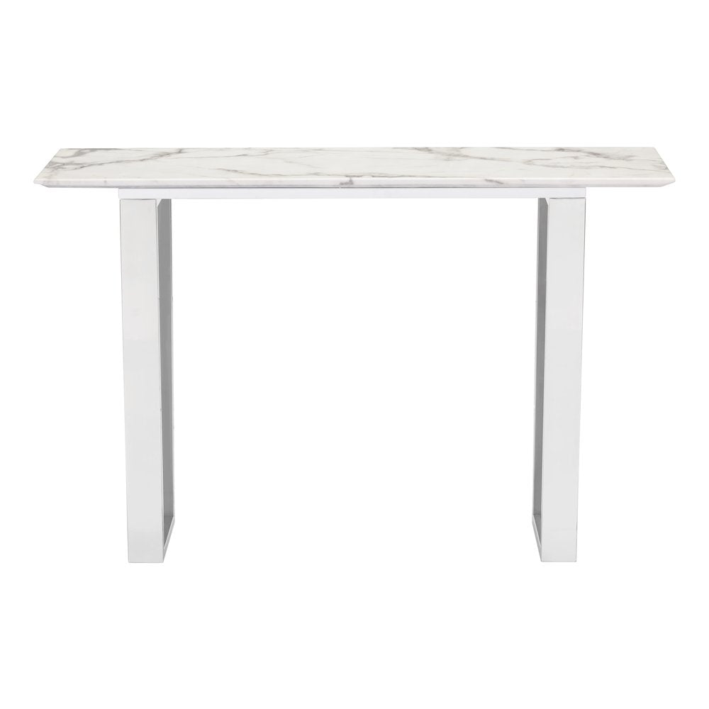 Atlas Console Table White & Silver