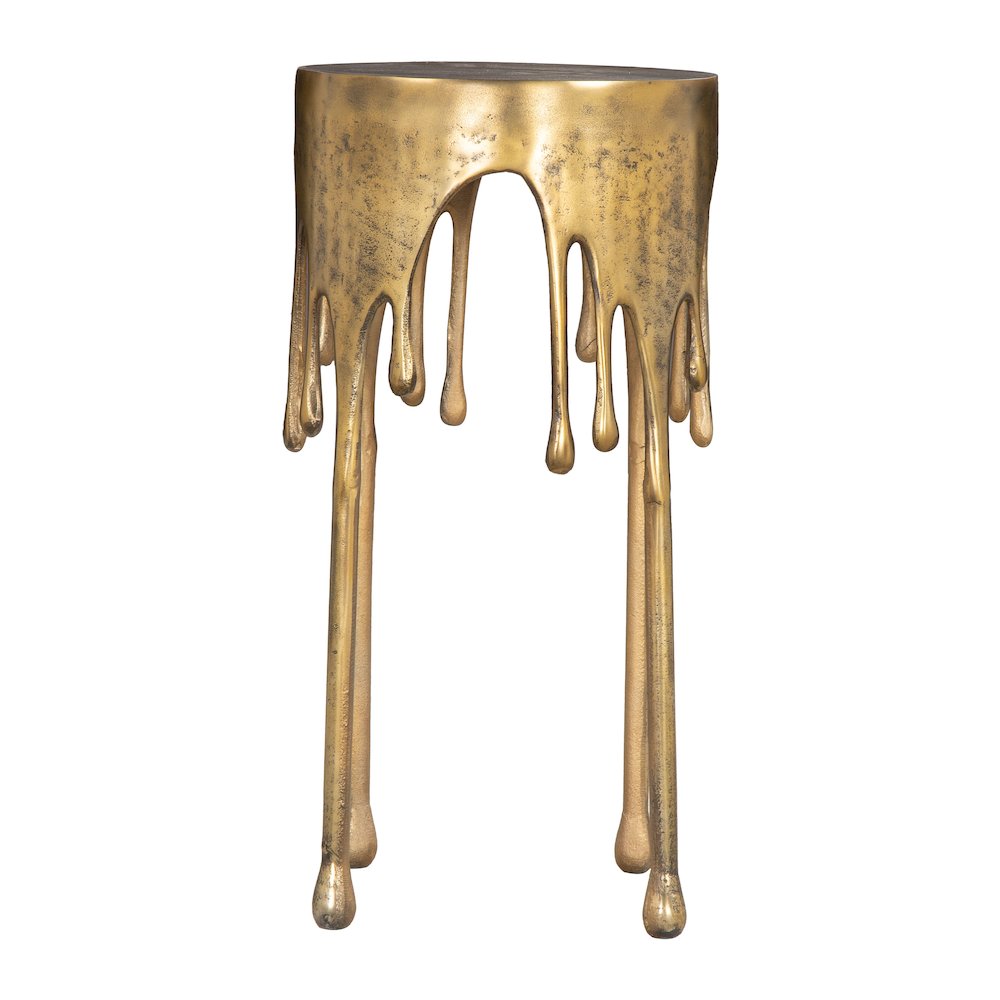 Drip Accent Table Antique Brass