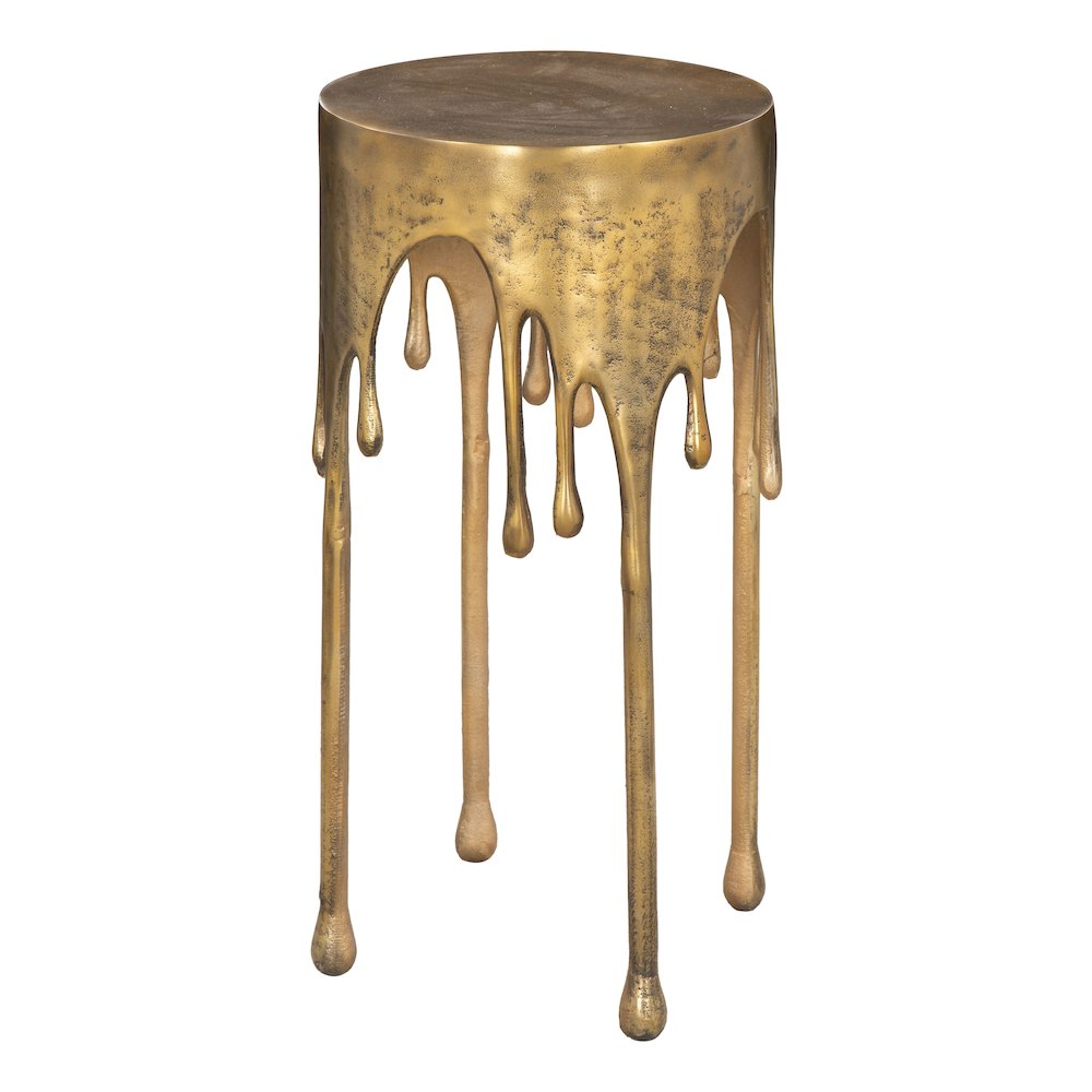 Drip Accent Table Antique Brass