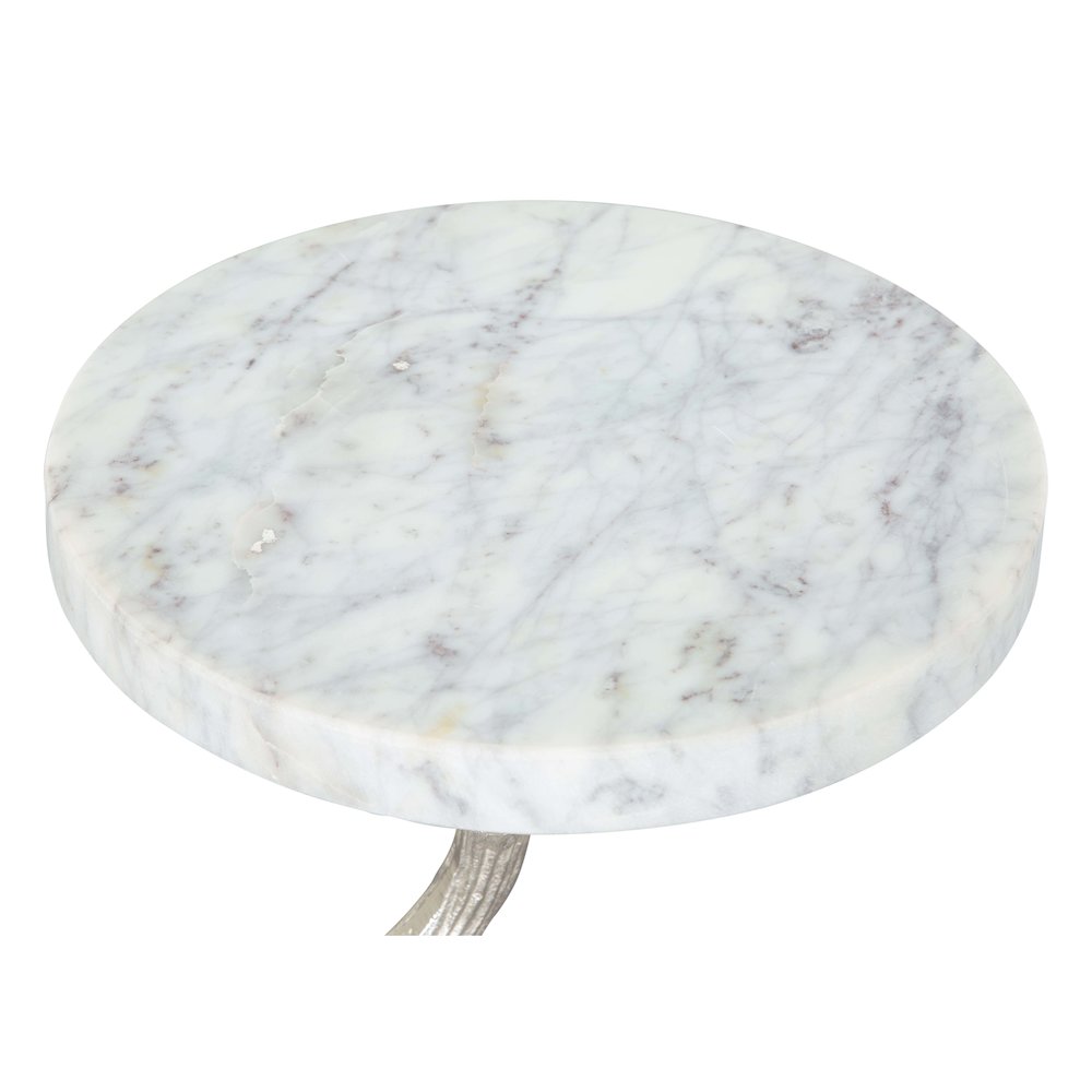 Joel Side Table White & Silver