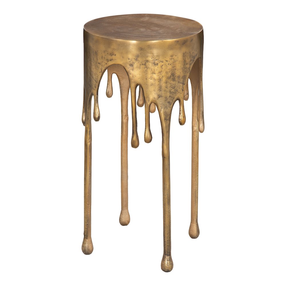 Drip Accent Table Antique Brass