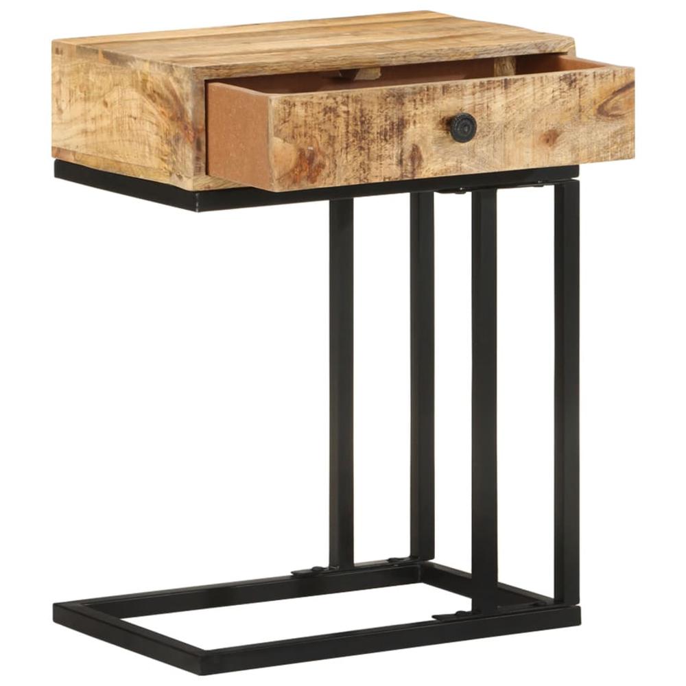 vidaXL U-Shaped Side Table 17.7"x11.8"x24" Solid Mango Wood