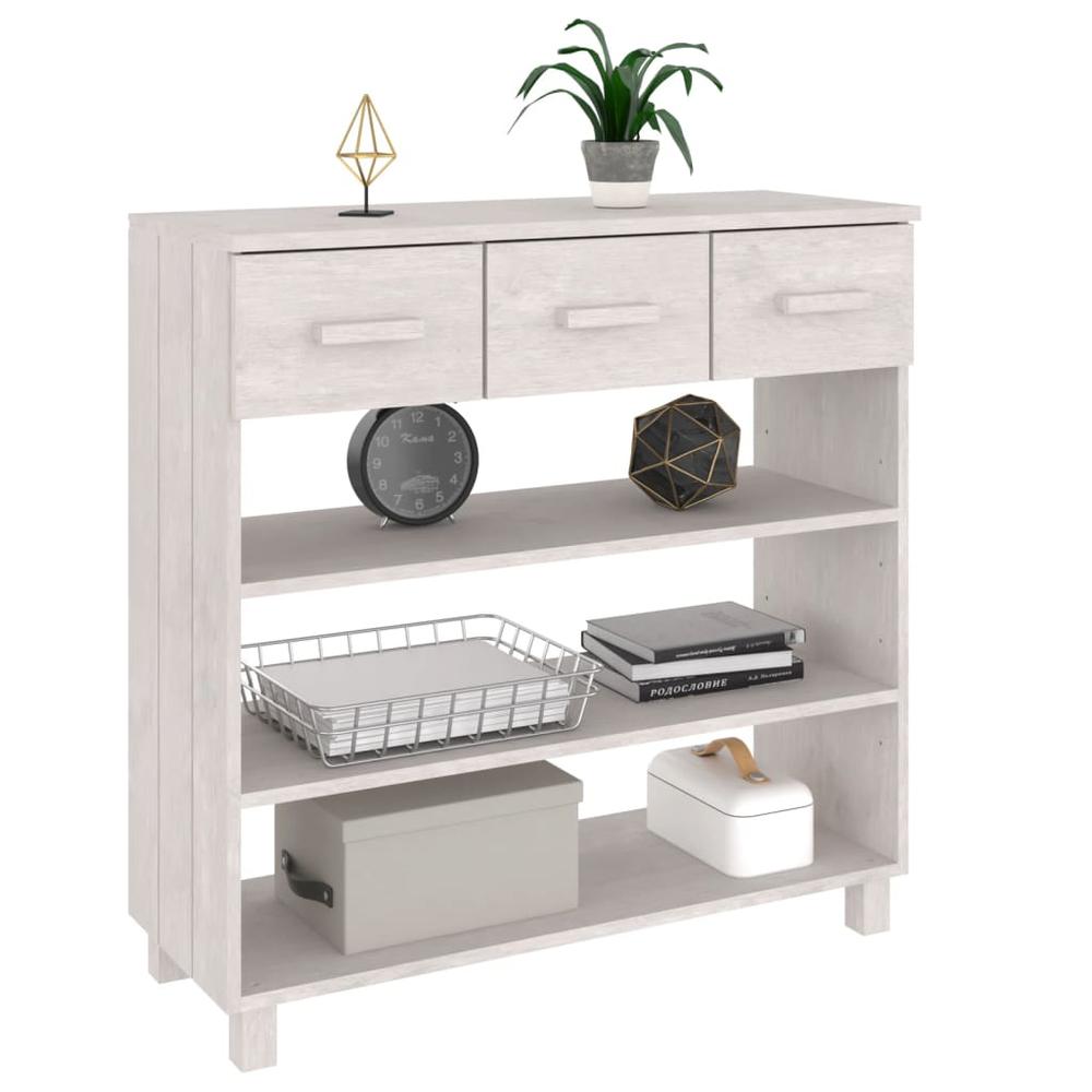 vidaXL Console Table White 35.4"x13.8"x35.4" Solid Wood Pine