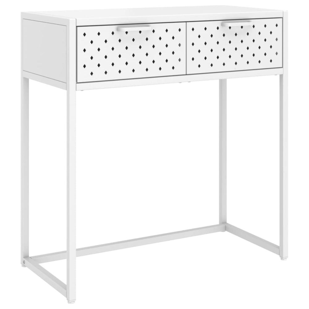 vidaXL Console Table White 28.3"x13.8"x29.5" Steel