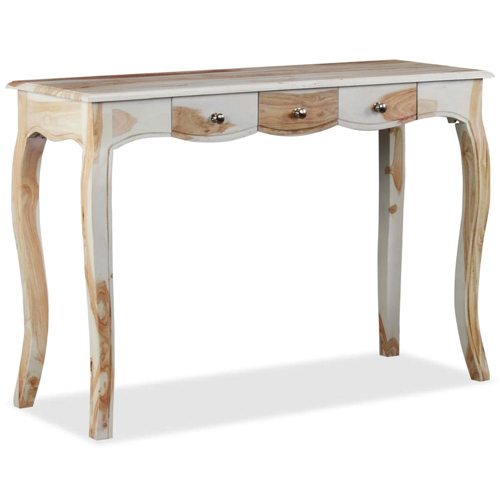 vidaXL Console Table with 3 Drawers Solid Sheesham Wood 43.3"x15.7"x29.9"